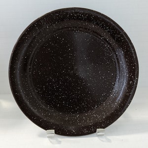 Vintage Brown Speckled Enamelware 8.5&quot; Plate