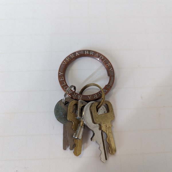 Vintage Metal Vera Bradley Keyring with Tiny Keys