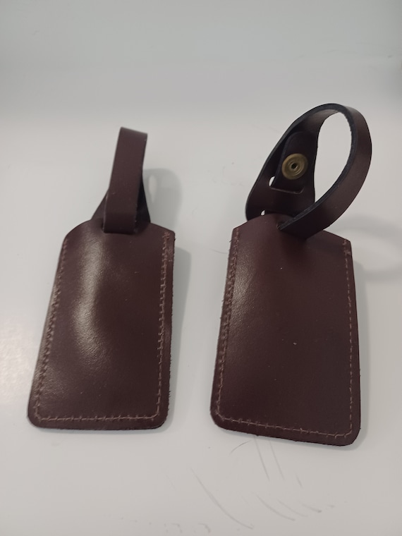 Luxury Luggage Tag - Dark Brown - Smooth Leather