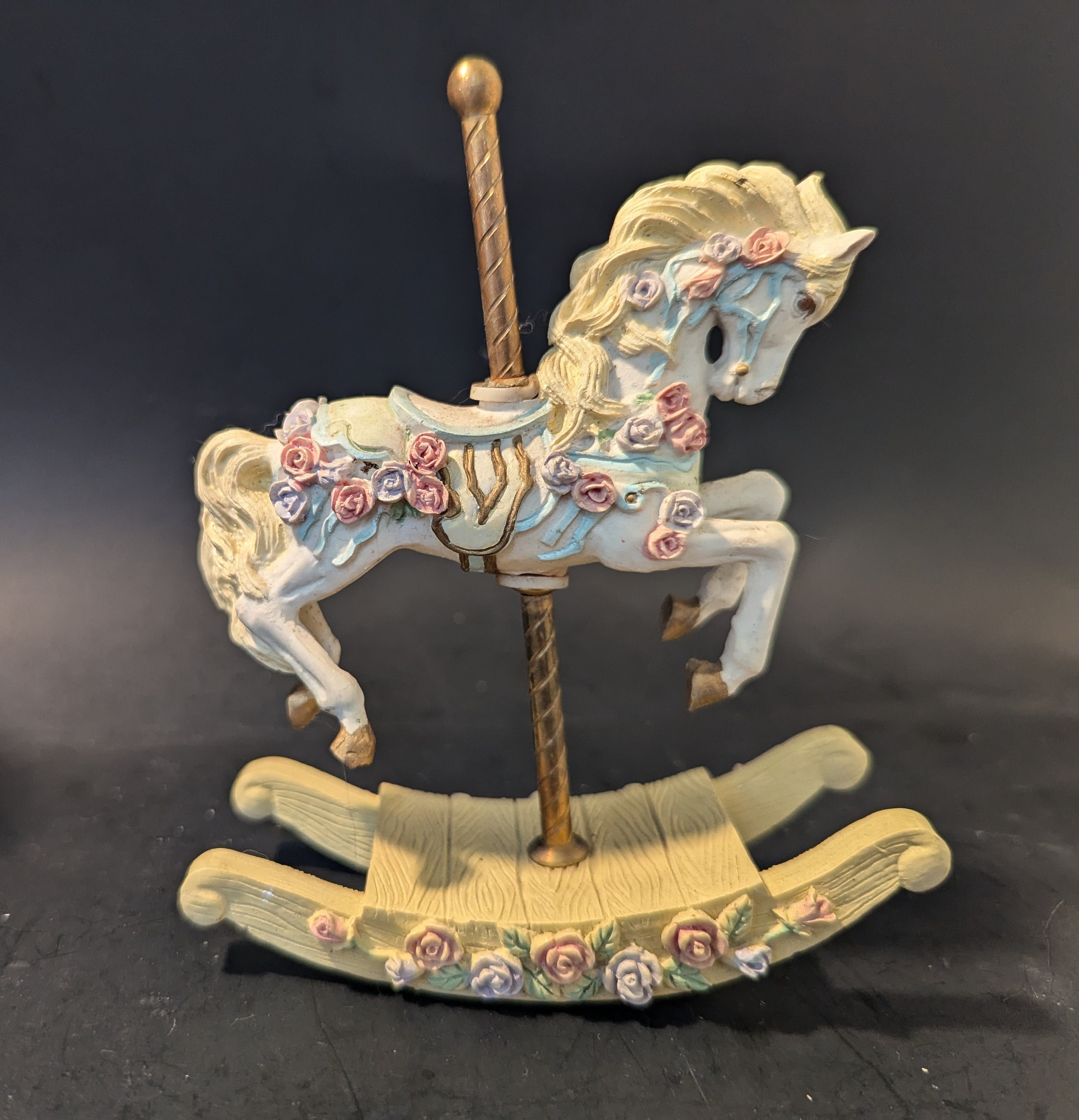 Statuetta vintage di cavallo da giostra a dondolo Italia