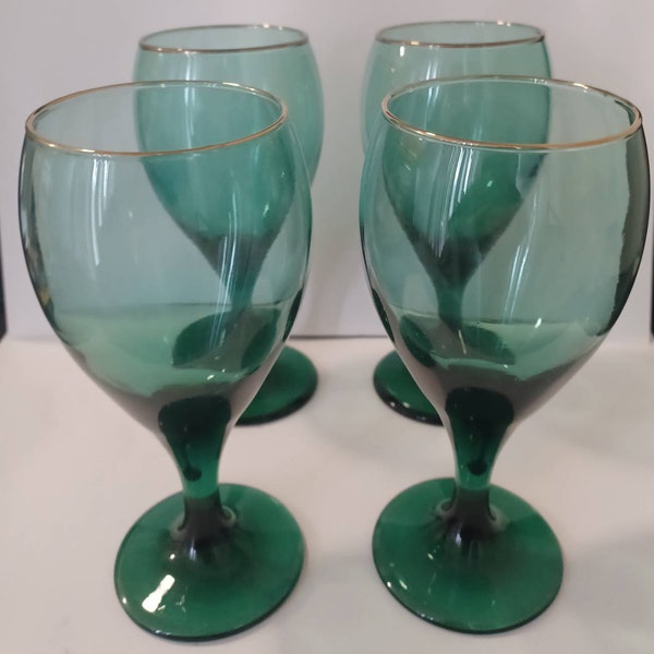 Gold Trim Wine Glass Etsy