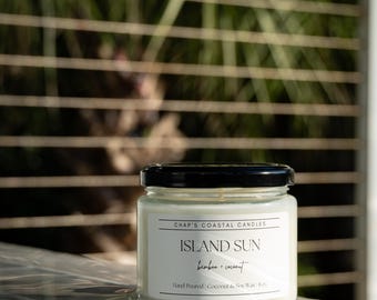 Island Sun Candle | Bamboo Coconut Scent | 8oz Coconut Soy Wax