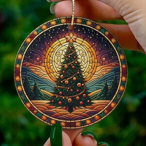 Christmas Tree Ornament, Christmas Decoration, Holiday Gift Idea, Heirloom Keepsake, Round Ceramic, Gift Exchange, Gift Idea, Xmas Tree