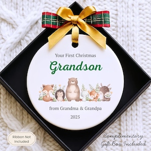 Personalized Grandchild Grandparent Ornament, First Christmas Grandparents ornament, Custom Name Gift