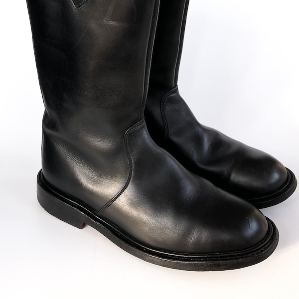 Vintage Tricker’s boots black leather baker boots sz 4-4,5 UK Tricker’s London St James boots made in England boots