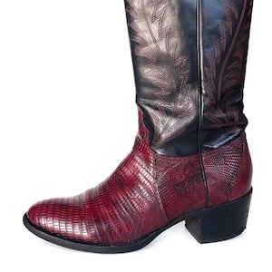 Mens red snakeskin boots on sale