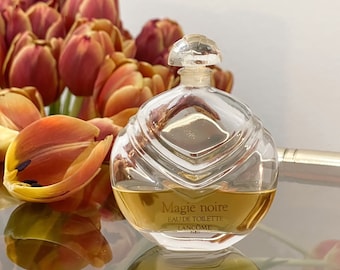 Vintage Magie Noire Lancôme 1978 EAU DE TOILETTE 50 мл использована примерно на 1/3 внутри парфюма Vintage Perfume Splash