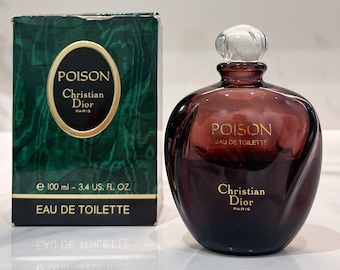 Vintage Christian Dior Poison Eau de Toilette 100ml 3.4 Fl. Oz. Splash Not Spray Perfume Dior Woman Rare 1985