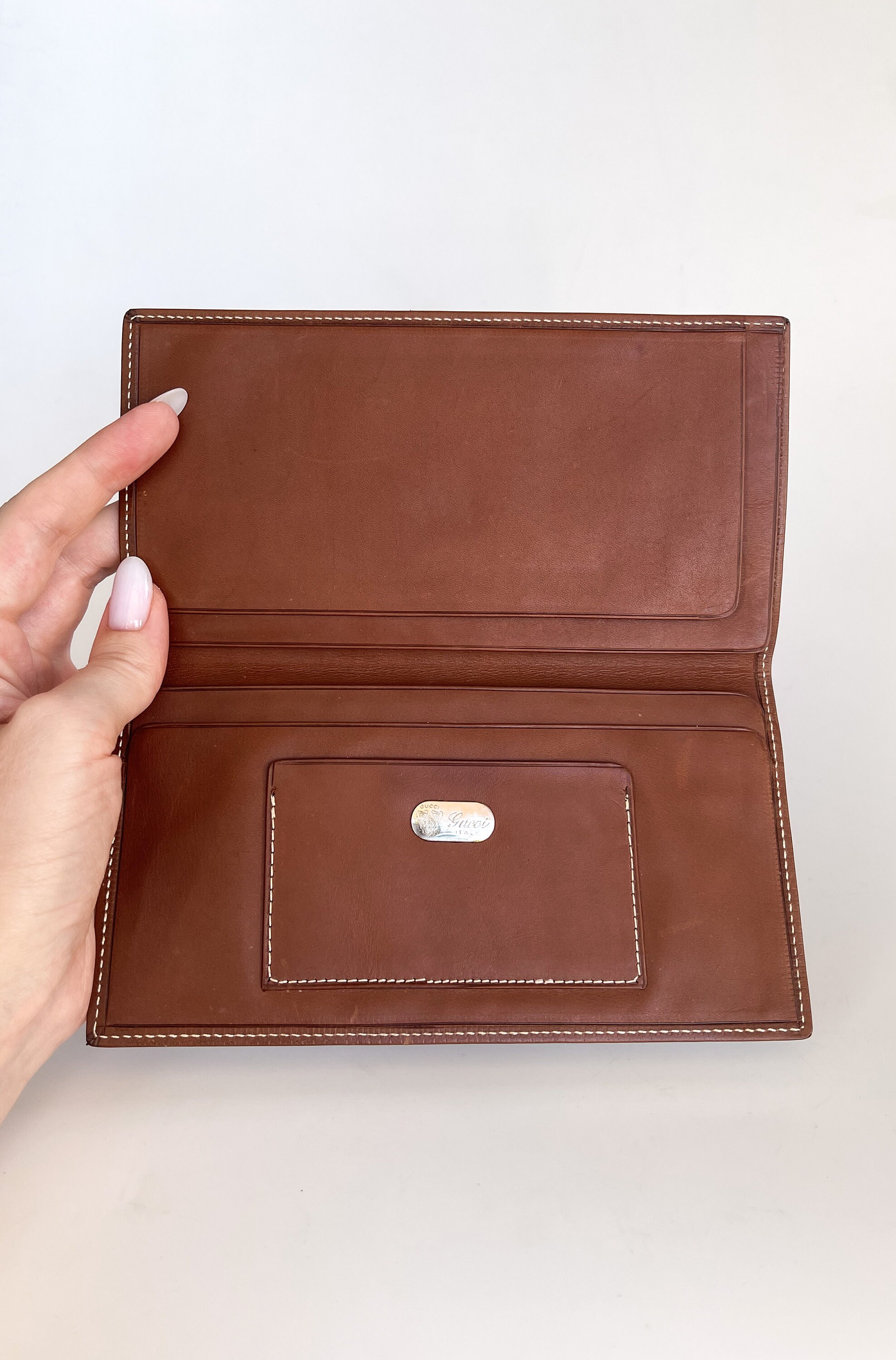 本物美品■グッチ■折りたたみ傘/GGベージュ/ブラウンレザー/収納カバー付き 本物美品□グッチ□折りたたみ傘/GGベージュ/ブラウンレザー