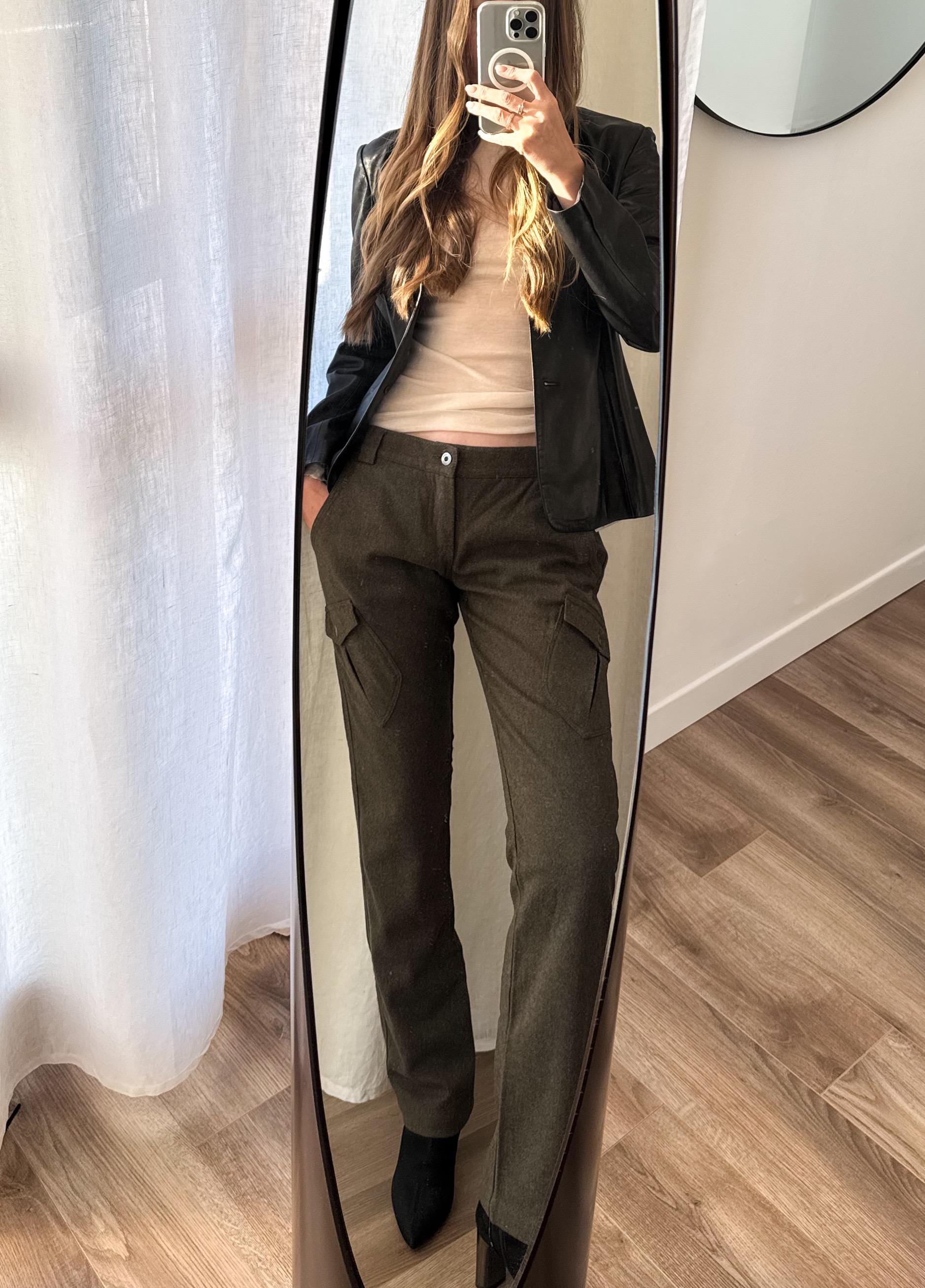 Винтажные брюки Helmut Lang, чёрные, прямые, хлопковые, размер 40