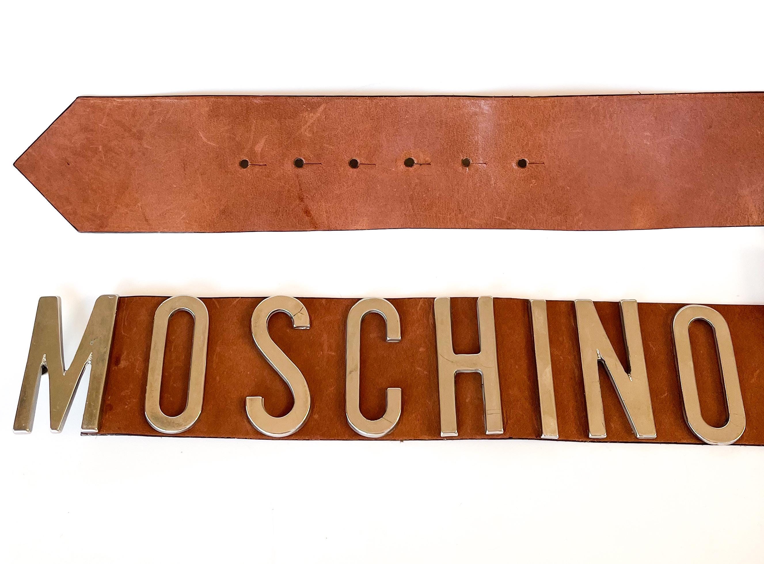 Vintage MOSCHINO Suede Brown/Mustard Belt Size 40 Moschino Belt | La Glam Consignment Boutique main image 2