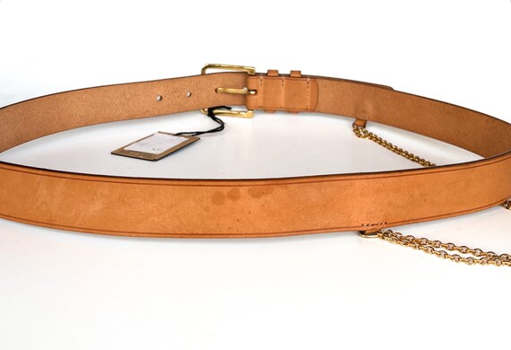 Vintage Dsquared2 men’s belt brown-beige vachetta… - image 4