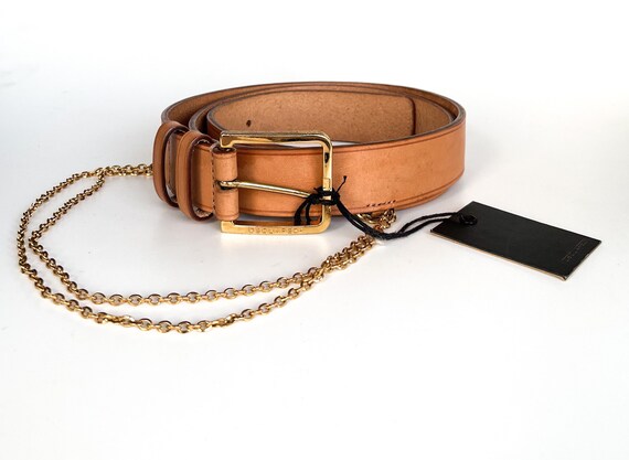 Vintage Dsquared2 men’s belt brown-beige vachetta… - image 10
