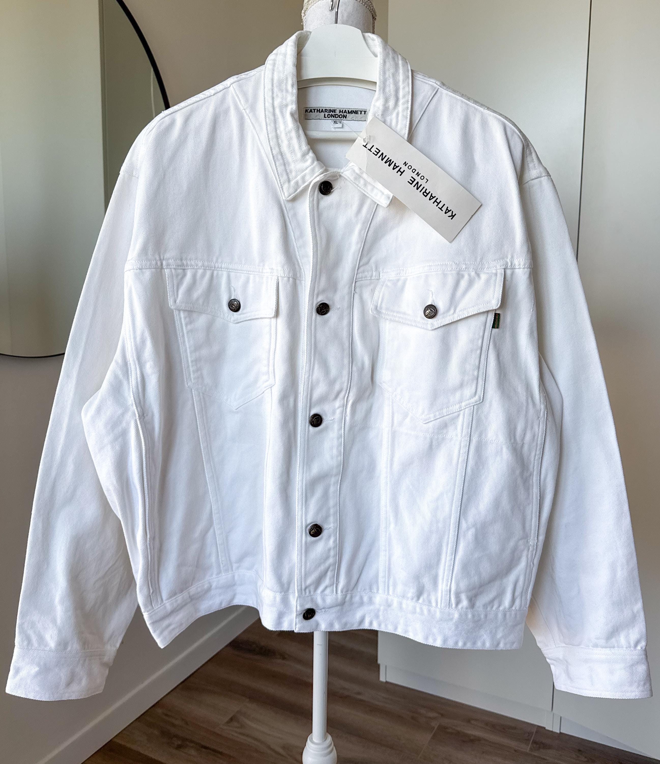 Vintage Katharine Hamnett White Denim Jacket: Made in Italy