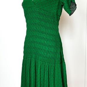 Vintage Diane Von Furstenberg Dress: Green Silk Polka Dot, Size S - Etsy