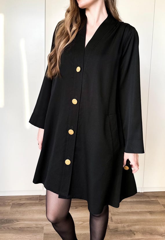 ヴィンテージ イヴ・サンローランのウールコート：YSLロゴボタン