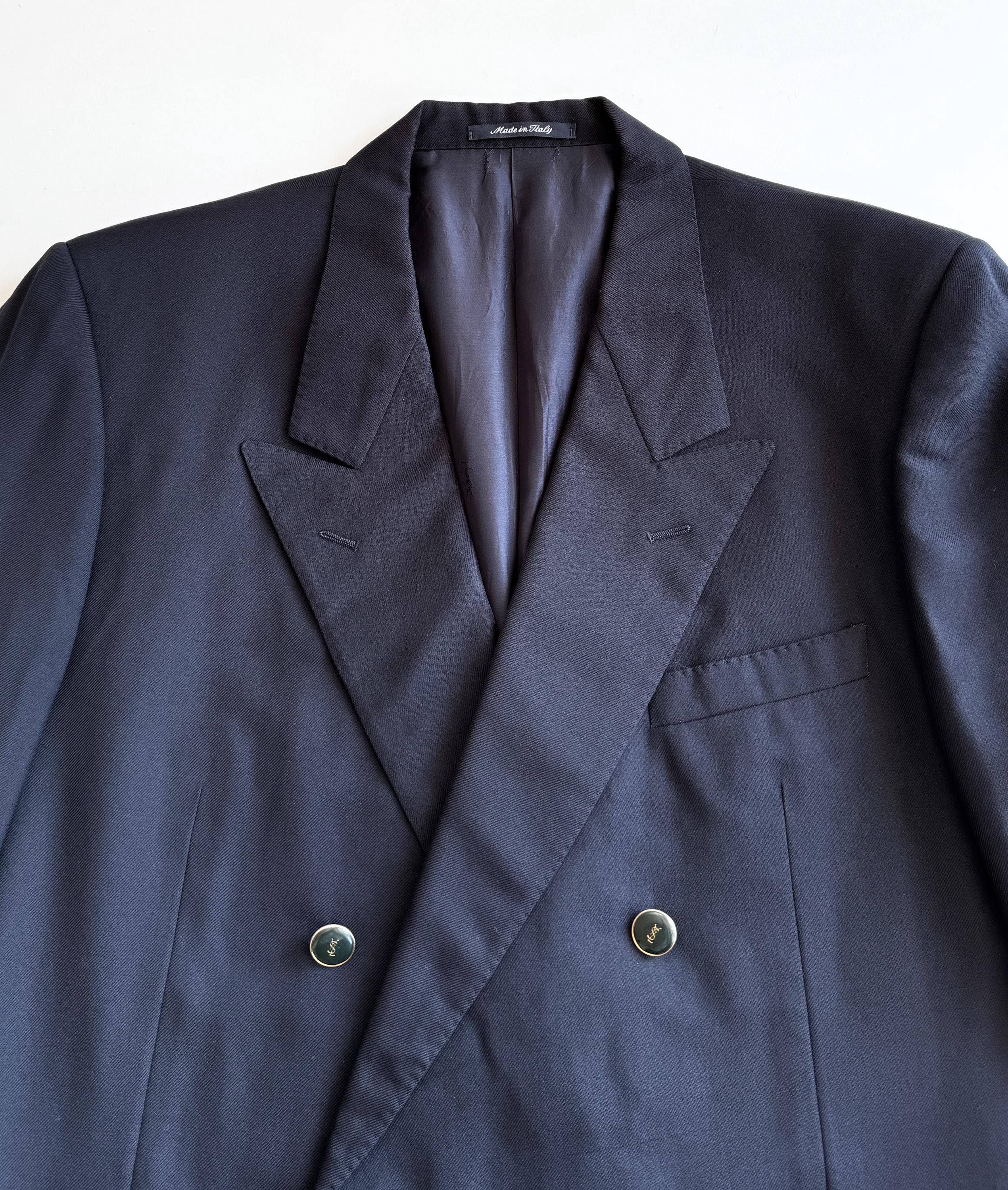 ジャケット Saint Laurent Dark Blue Wool Blazer Vintage Yves Saint Laurent Blazer Blue Wool Blazer YSL