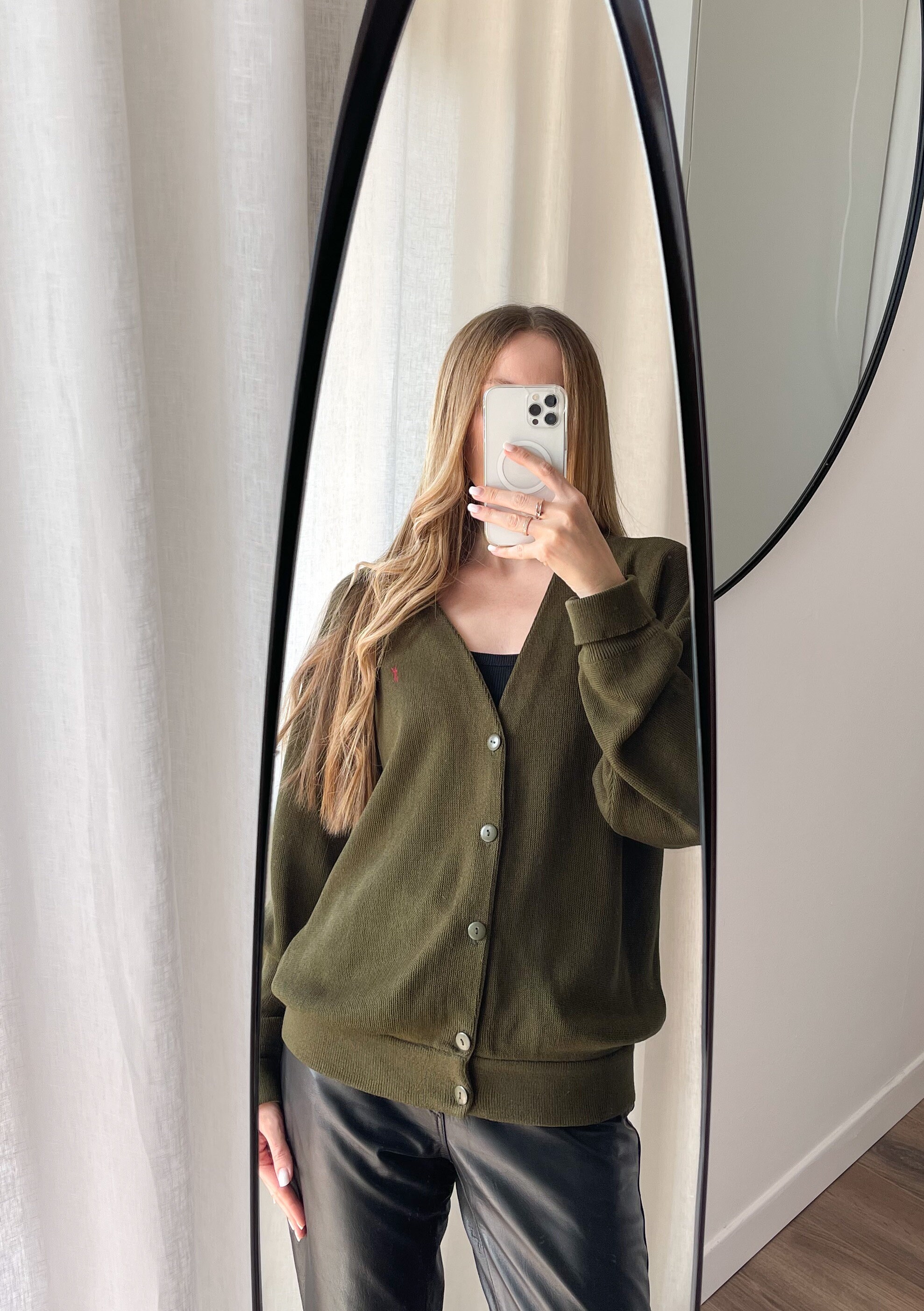 Vintage Yves Saint Laurent Cardigan Knitted Green Khaki Vintage Yves Saint Laurent Cardigan Knitted Green Khaki