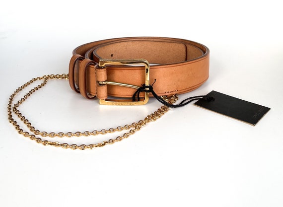Vintage Dsquared2 men’s belt brown-beige vachetta… - image 7