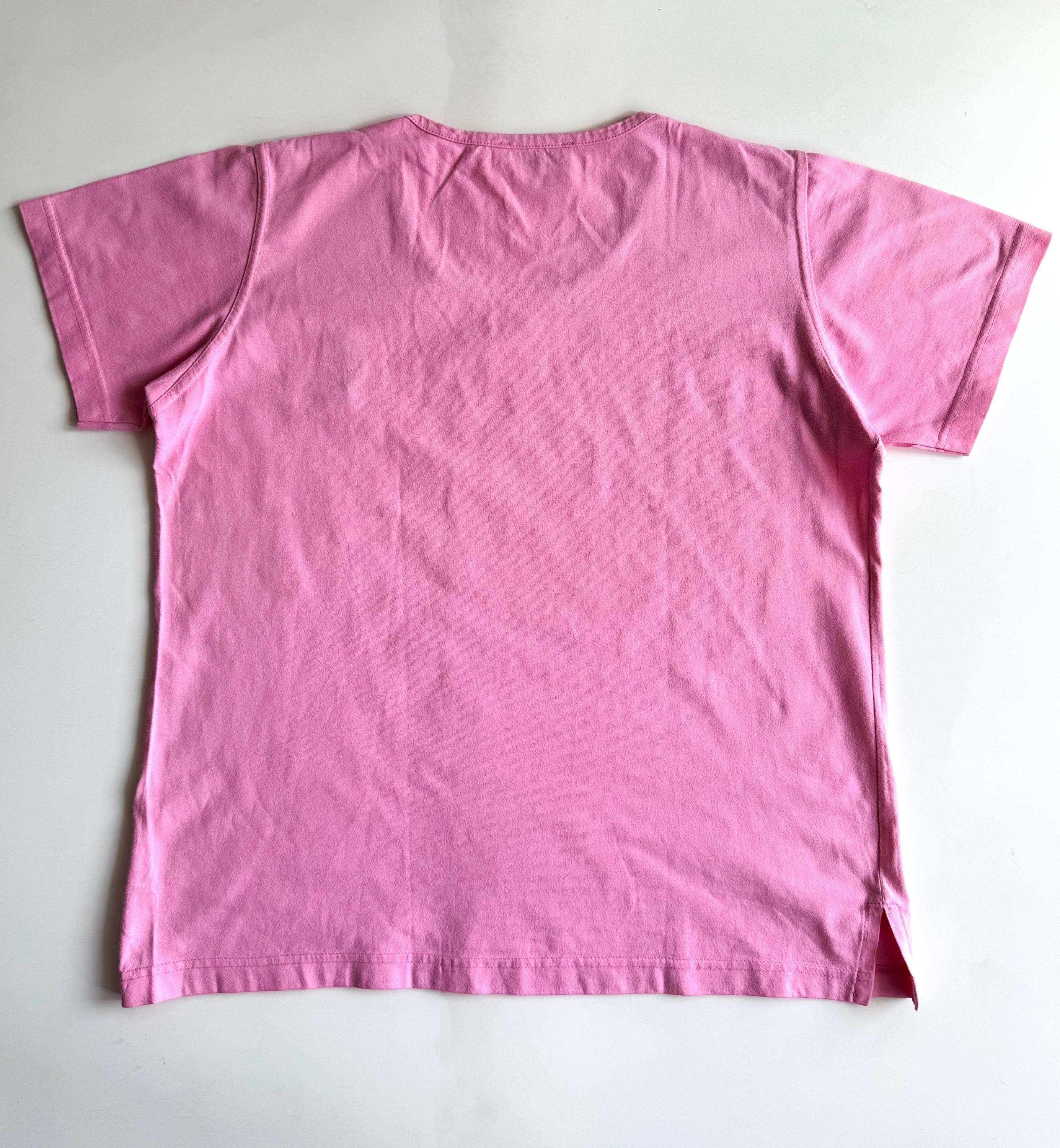 Vintage Yves Saint Laurent T-shirt: Pink YSL Logo Tee (fits M) - Etsy