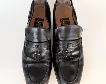 Vintage Christian Dior Leather Tassel Loafers - Men's Size 8 UK (42 EU)