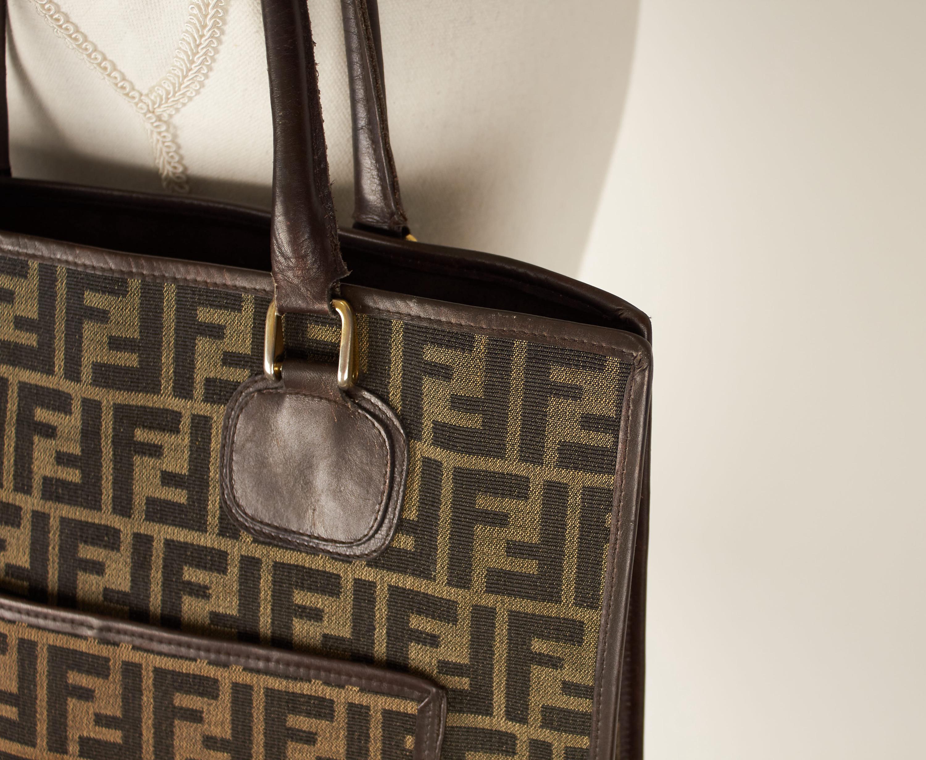 Vintage Fendi Zucca Tote Bag | FF Monogram Canvas Large Shopper