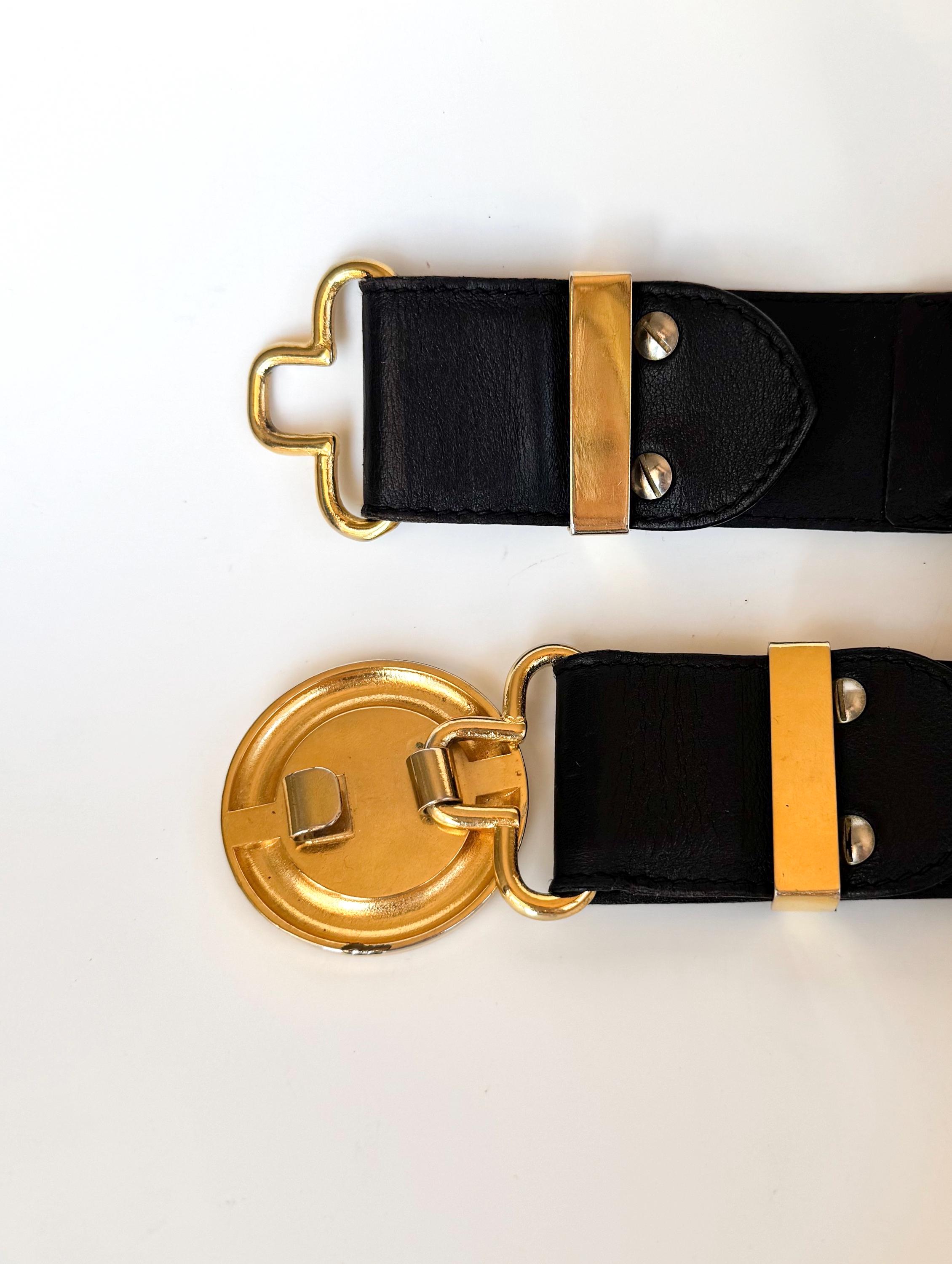 Vintage Gianni Versace Medusa Leather Belt - Size 70 - Etsy