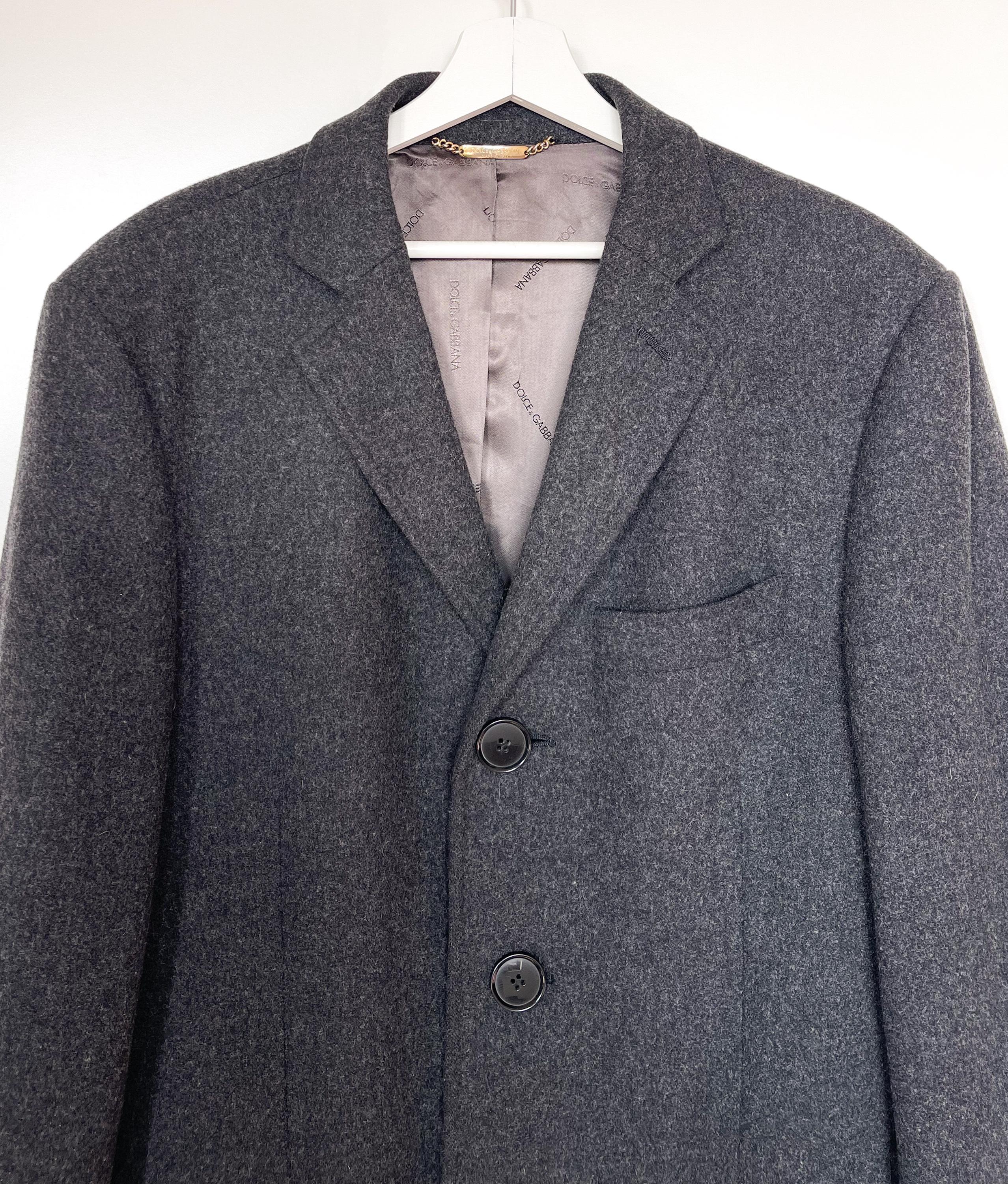 ヴィンテージ ドルチェ＆ガッバーナ ウールコート、メンズ グレー