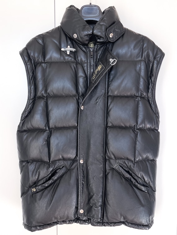 Giubbotto trapuntato in vera pelle Fay vintage piumino piumino piumino Fay gilet in pelle giubbotto trapuntato nero tg L Etsy Italia