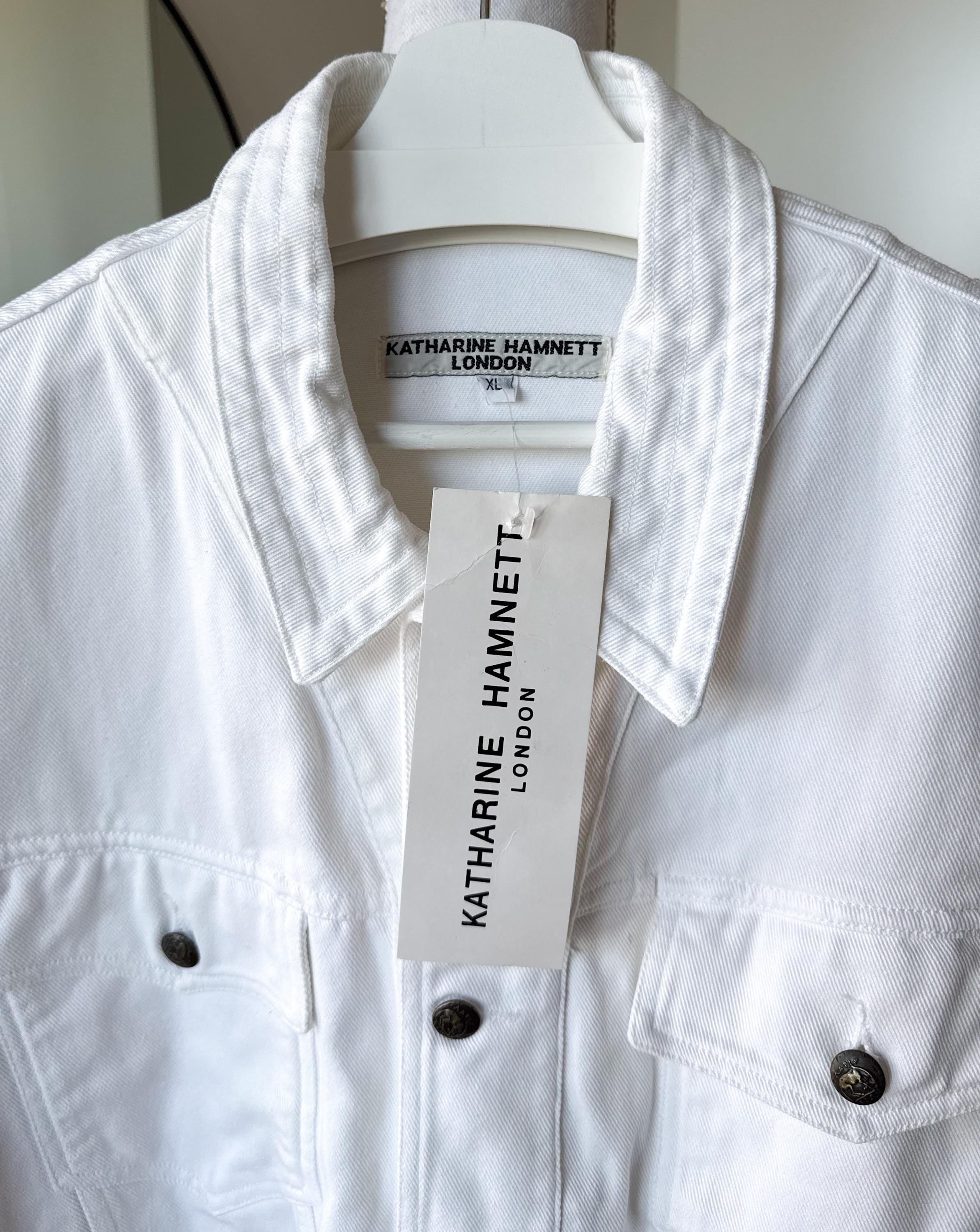 Vintage Katharine Hamnett White Denim Jacket: Made in Italy