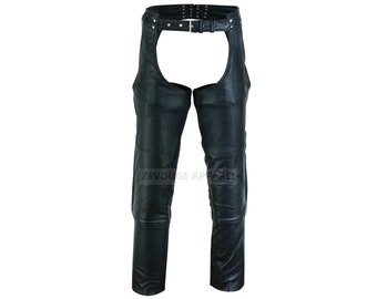 Genuine Sheep Leather Motorcycle Chaps - Biker Chaps For Men