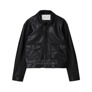 Veste en cuir souple véritable pour hommes | Veste en cuir noir à la mode | Manteau en cuir noir