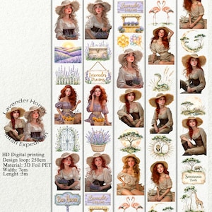 PET 3D raised tape Lavender Honey and Safari Expedition tape, junk journal, scrapbooking,bullet journal, card making.