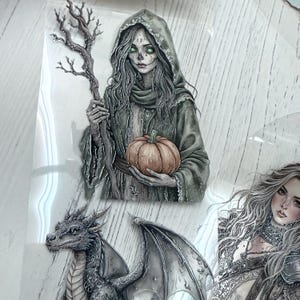 PET 3D raised tape Apothecary Essence and Grey Dragon Witch tape, junk journal, scrapbooking,bullet journal, card making.