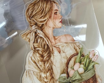 KISSCUT Rustic easter and Lavender Bouquet 3D PET Foil Washi Tape