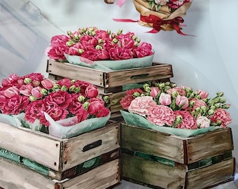 Spring Landscape 8, 3D Floral Shop PET Tape,  Junk Journal