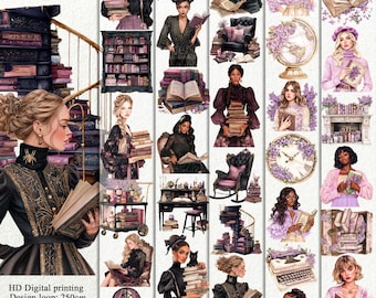 Haunted Bookstore and Lilac Library 3D PET Foil Washi Tape