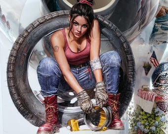 Auto Repair Worker and Independence Day 3D PET Foil Washi Tape