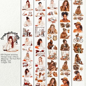 PET 3D raised tape brown autumn tape,one roll vintage fashion, junk journal, scrapbooking,bullet journal, card making.