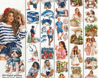 Fisherman and Farmers Market 3D PET Foil Washi Tape