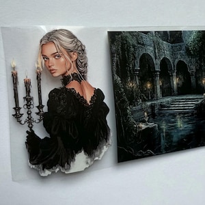 PET 3D raised tape Lost Garden of Shadows and Obsidian sea witch tape, junk journal, scrapbooking,bullet journal, card making.