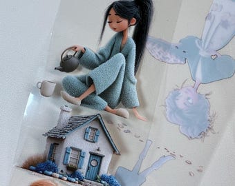 PET 3D raised tape Whimsical Cottage and  Autumn Joys tape, junk journal, scrapbooking,bullet journal, card making.