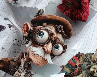 PET 3D raised tape Steampunk Oldies and Quirky People & Dogs tape, junk journal, scrapbooking,bullet journal, card making.