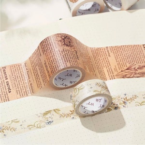 PET tape, vintage washi tape, roll vintage plant,bullet, junk journal, scrapbooking, planners,card making,paper crafts.