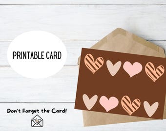 Blank Boho Hearts and Flowers Card - Set of 2, 5x7 Greeting Cards