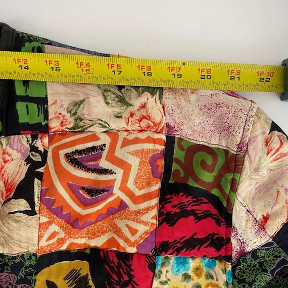 Vintage Patchwork Quilted Jacket Multi Color Boho… - image 6