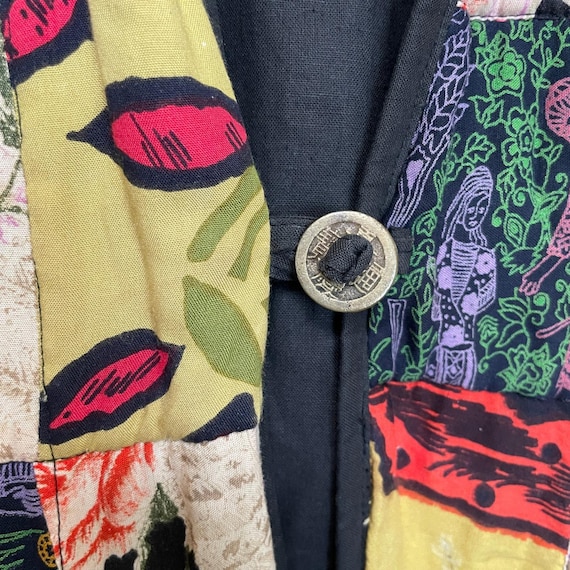 Vintage Patchwork Quilted Jacket Multi Color Boho… - image 4