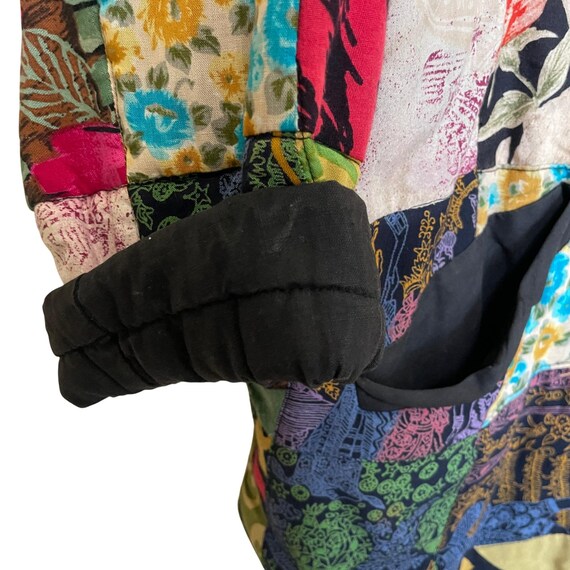 Vintage Patchwork Quilted Jacket Multi Color Boho… - image 3