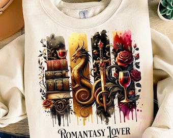 Romantasy Lover PNG, Dragon Clipart Fantasy PNG, Floral Dragons Design, Dragon Sublimation Files, Digital Downloads, Commercial Use