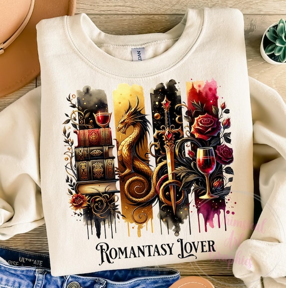Romantasy Lover PNG, Dragon Clipart Fantasy PNG, Floral Dragons Design, Dragon Sublimation Files, Digital Downloads, Commercial Use